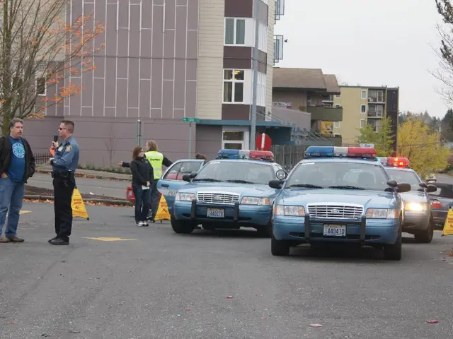 Traffic halted due to a traffic accident, with roads now cordoned off by law enforcement.