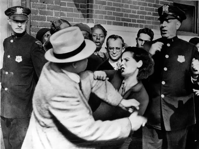 Officer under assault by aggressive individual.