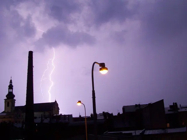 Intense thunderstorms and heavy downpours occurring in the western regions